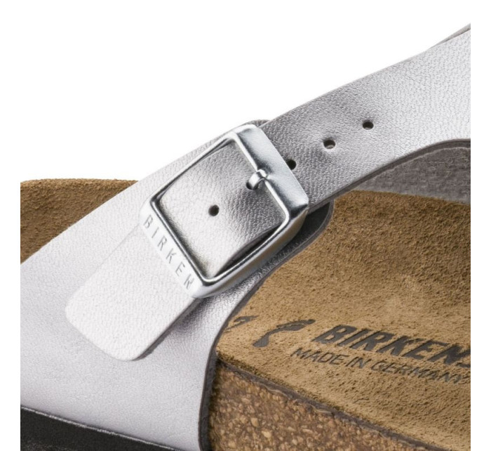 Dámské stříbrné žabky Birkenstock Gizeh Birko-Flor narrow (0043853)