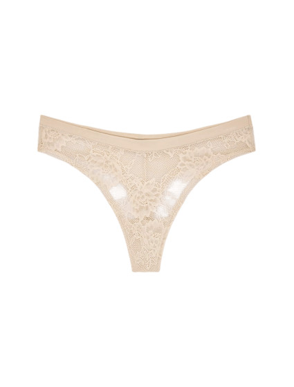 Dámská tanga Smart Deco High Leg string EX - YELLOW - sv. béžová 6720  - TRIUMPH