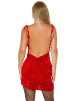 Sexy Minidress with sequins & open back