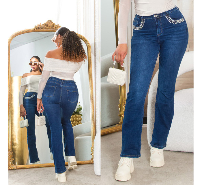 Sexy Highwaist Bootcut Jeans with glitter details