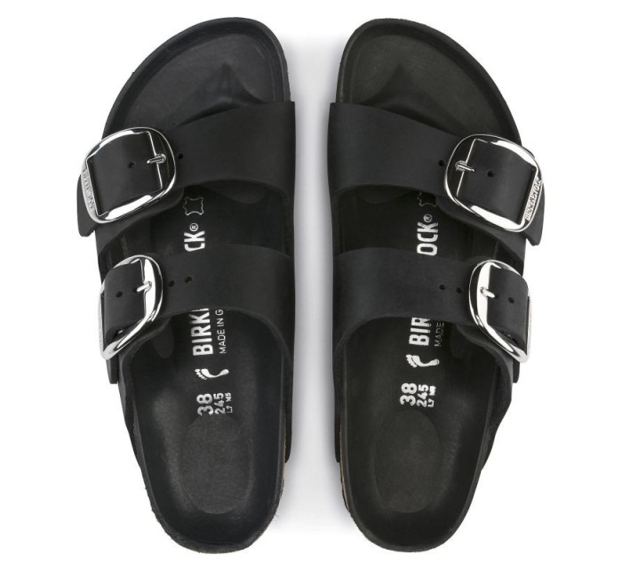 Dámské žabky Birkenstock Arizona Big Buckle Oiled Leather Black narrow (1011075) dámské