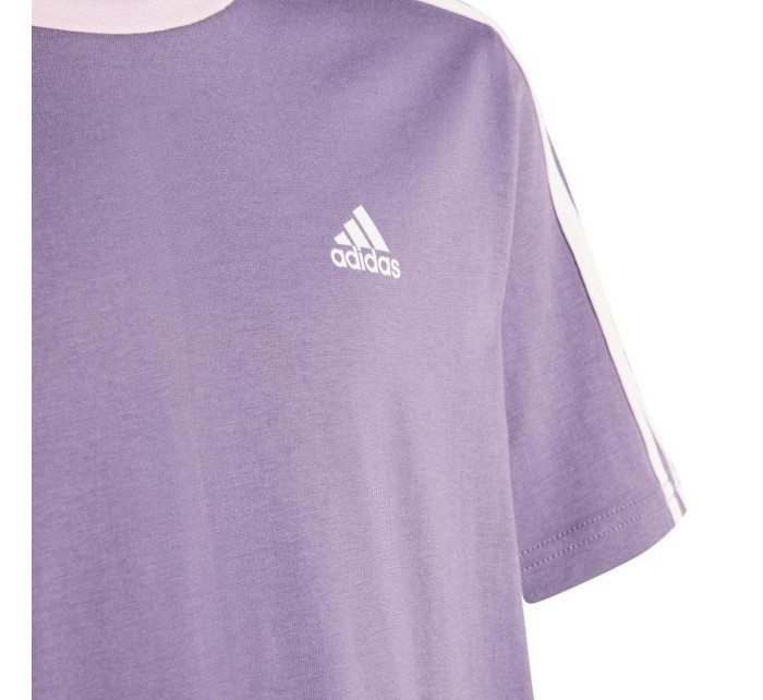 Adidas Essentials 3-Stripes Cotton Loose Fit Boyfriend Tee Jr IL3276 Tričko s pruhy