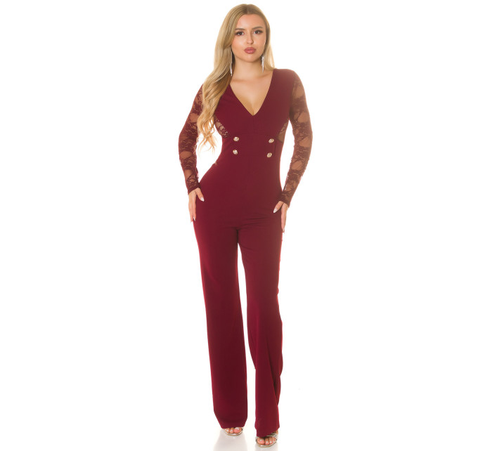 Sexy Koucla Musthave Wide-Leg Overall with Lace