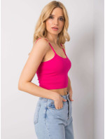 RUE PARIS Fuchsiový crop top