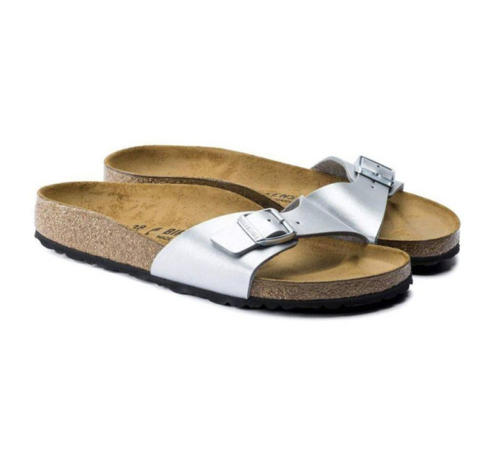 Dámské žabky Birkenstock Madrid Birko-Flor Silver regular wide (0040411) dámské