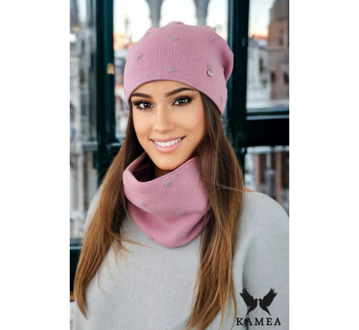 Hat&Scarf model 19700529 Růžová - Kamea