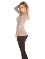 Trendy KouCla sweater with neck lacing & model 19587709 - Style fashion