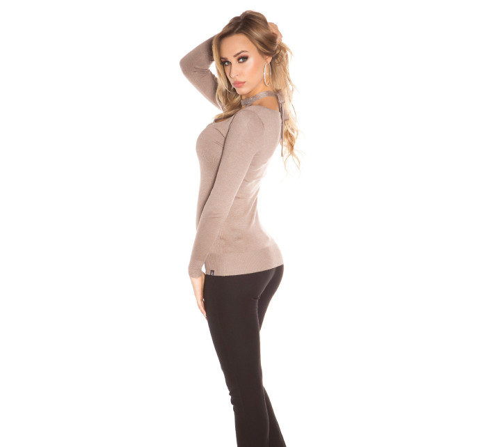 Trendy KouCla sweater with neck lacing & model 19587709 - Style fashion