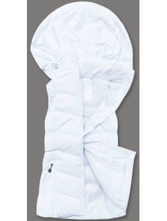 Bílá péřová dámská vesta s kapucí model 17757865 - J.STYLE
