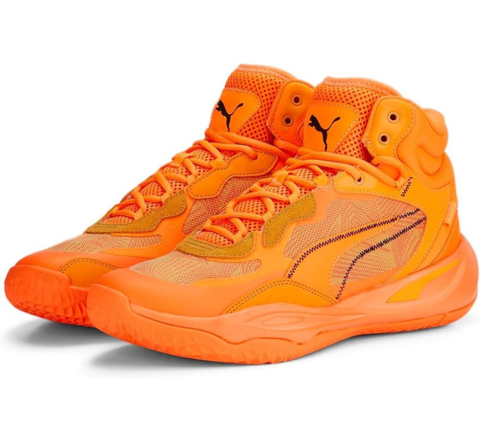 Pánské sportovní boty Playmaker Pro Mid Laser M 378327 01 Neon oranžová - Puma