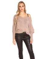 Sexy KouCla XL model 19588026 knit sweater with lacing - Style fashion