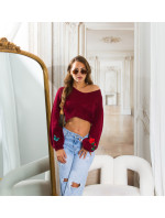 Sexy KouCla Crop knit sweater with patches