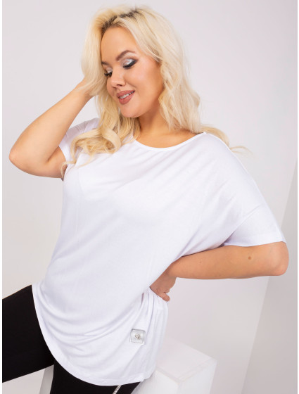 Bílá dámská halenka plus size volného střihu