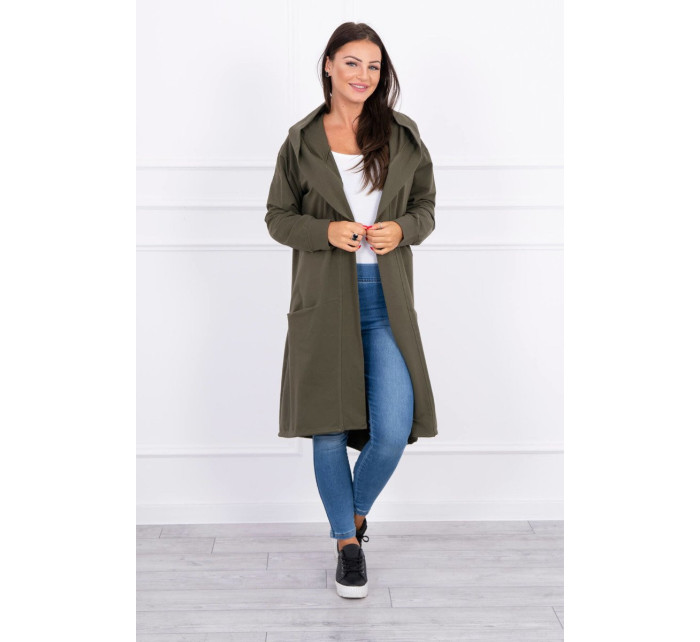 Pelerína s kapucí oversize khaki