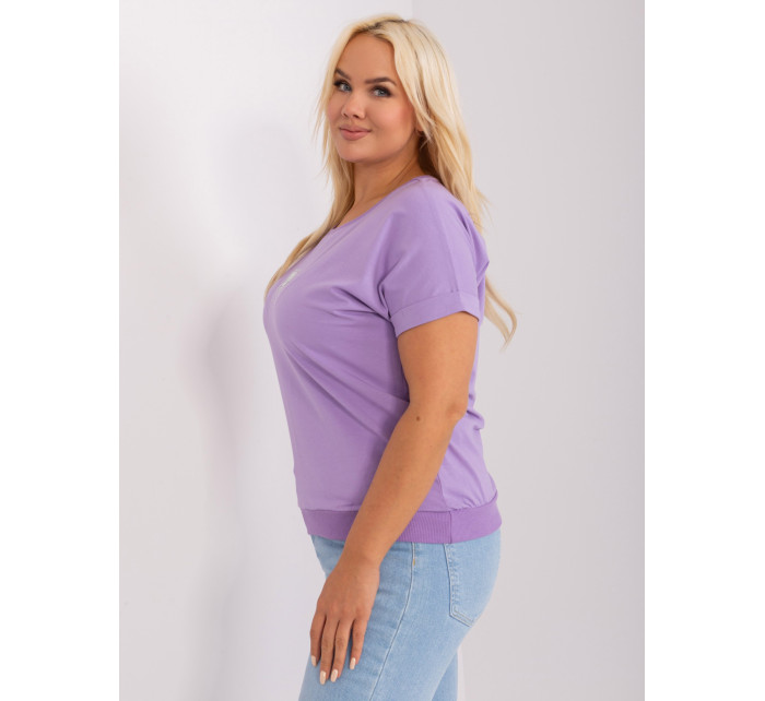 Fialová halenka plus size s kamínky