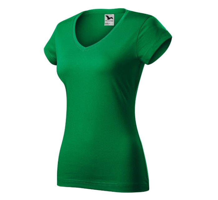 Fit V-neck tričko dámské středně zelená