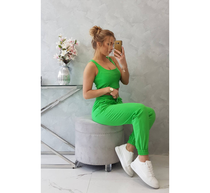 Souprava top+kalhoty zelená neonová